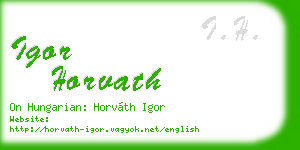 igor horvath business card
